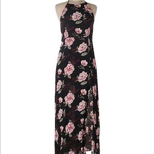 Black and pink maxi dress